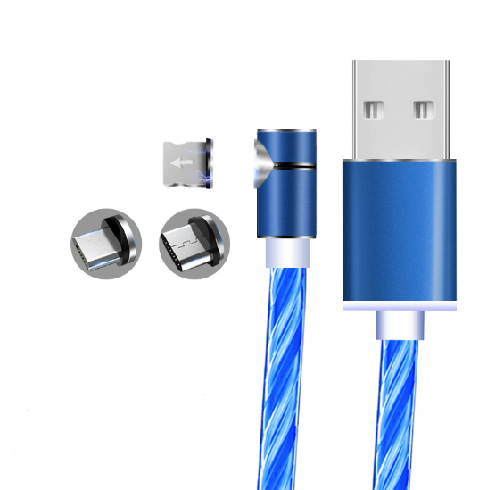 Cables USB Lumineux et magnétique pour mobile Android / iOS / TYPE-C