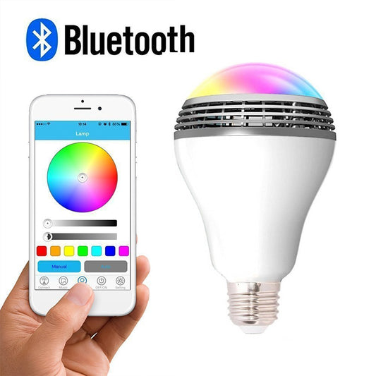 Ampoule LED E27 multicolor avec Haut parleur intégré, bluetooth avec application
